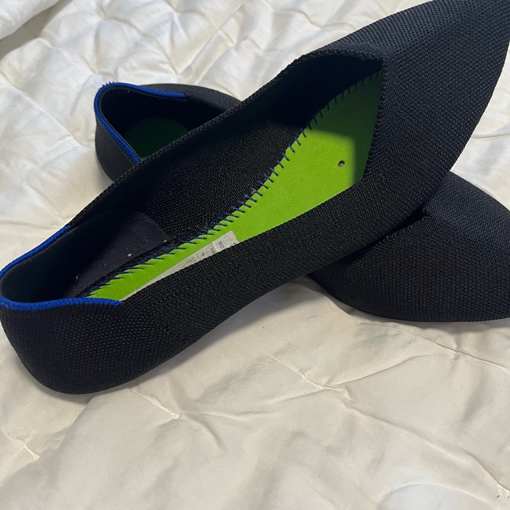 Almost New Black Rothy’s The Point Shoe